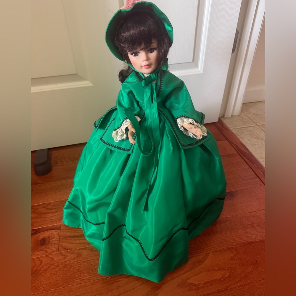 Vintage Gone with the Wind Green Victorian-Style Porcelain Doll